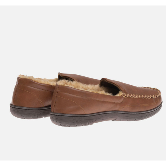 HAGGAR Men Smooth Venitian Slippers Tan Size M - Picture 3 of 5